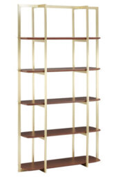 Orsina Modern Walnut Wood Shelf Unit,bookcase Shelving With Natural Walnut Grain,display Unit,wall Shelving Units - thumbnail 1