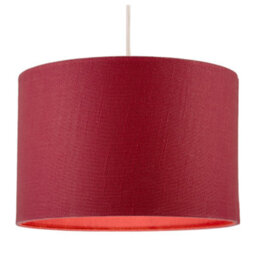 Happy Homewares Modern Chic Chrysanthemum Textured Linen Fabric Circular Lamp Shade - thumbnail 2