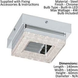 Stylish Chrome Flush Mount Ceiling Light With Led Bulb - thumbnail 2