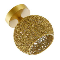 Happy Homewares Modern Satin Gold Ceiling Light Fitting With Twisting Metal Shade - thumbnail 2
