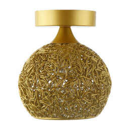 Happy Homewares Modern Satin Gold Ceiling Light Fitting With Twisting Metal Shade - thumbnail 3