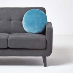 Homescapes Blue Velvet Cushion, 40 Cm Round - thumbnail 4
