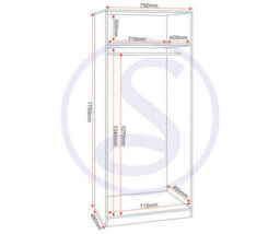 Seconique Dakota 2 Door Wardrobe - White - thumbnail 2