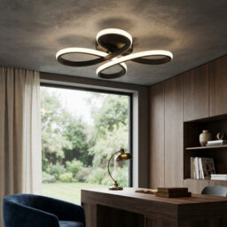 Four-Flower Anthracite Led Ceiling Light Chandelier Pendant Lamp - thumbnail 3