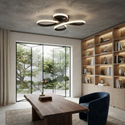 Four-Flower Anthracite Led Ceiling Light Chandelier Pendant Lamp - thumbnail 4