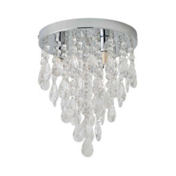 Valuelights Lara Silver Chrome Chandelier Ceiling Light Fitting With Clear Jewel Droplets For Living Room Bedroom - thumbnail 6