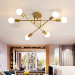 Vintage Retro Led Ceiling Light Pendant Light E27 Modern Chandelier Living Room - thumbnail 1
