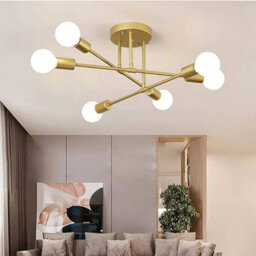 Vintage Retro Led Ceiling Light Pendant Light E27 Modern Chandelier Living Room - thumbnail 6