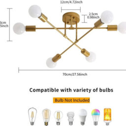Vintage Retro Led Ceiling Light Pendant Light E27 Modern Chandelier Living Room - thumbnail 2