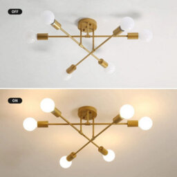 Vintage Retro Led Ceiling Light Pendant Light E27 Modern Chandelier Living Room - thumbnail 8