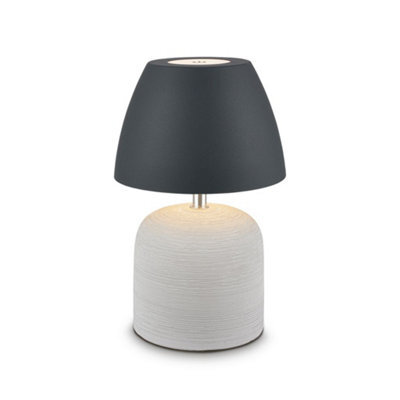 Briloner Led Table Lamp Rechargeable Bedside Light Dimmable Cordless Warm White Ceramic Grey Anthracite 2,5W, 200Lm - image 1