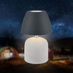 Briloner Led Table Lamp Rechargeable Bedside Light Dimmable Cordless Warm White Ceramic Grey Anthracite 2,5W, 200Lm - thumbnail 2