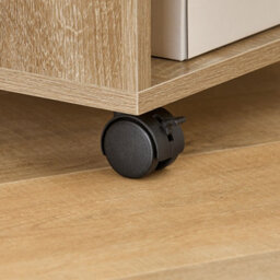 Sobuy Fbt34-N, Side Table End Table With Storage Shelves, 2 Tiers Bookcase On Wheels, Wood Veneer,w70Xd35Xh61.5 - thumbnail 5