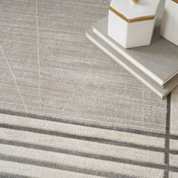 Grey Silver Bordered Chequered Modern Easy To Clean Rug For Bedroom & Living Room-69 X 229Cm (Runner) - thumbnail 7
