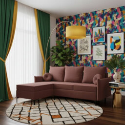 Leon L Living Room Corner Sofa Bed With Dl Mechanism Storage Box Mdf Frame Bonell Springs 213X168X101Cm Dusty Pink Left - thumbnail 2