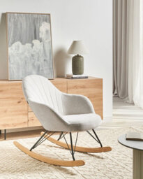 Beliani Rocking Chair Skale Fabric Off-White - thumbnail 2