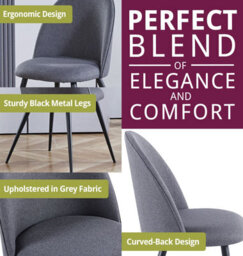 Hallowood Furniture Cullompton Large Rectangular Dining Table (1.6M) With 4 Grey Fabric Curved Back Chairs - thumbnail 5