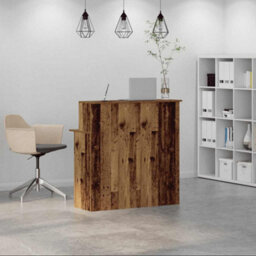 Berkfield Reception Desk Old Wood 100X50X103.5 Cm Engineered Wood - thumbnail 3