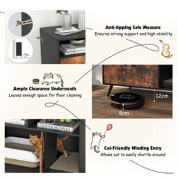 Costway Cat Litter Box Enclosure Industrial Cat Furniture End Table Hidden Cat Washroom Cat House - thumbnail 8