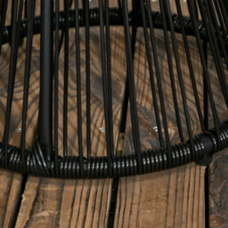 Outsunny Pe Rattan End Table, Round Hollow Drum Design Side Table, Black - thumbnail 9