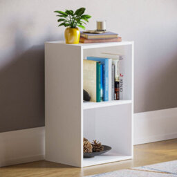Lassic Vida Designs Oxford White 2 Tier Cube Bookcase Freestanding Shelving Unit (H)540mm (W)320mm (D)240mm
