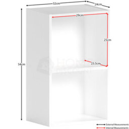 Lassic Vida Designs Oxford White 2 Tier Cube Bookcase Freestanding Shelving Unit (H)540mm (W)320mm (D)240mm - thumbnail 2
