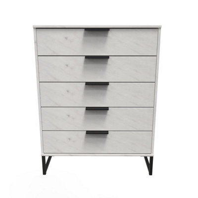 Beijing 5 Drawer Chest Of Drawers In Marble (Ready Assembled) - image 1