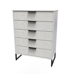 Beijing 5 Drawer Chest Of Drawers In Marble (Ready Assembled) - thumbnail 3