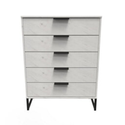 Beijing 5 Drawer Chest Of Drawers In Marble (Ready Assembled)