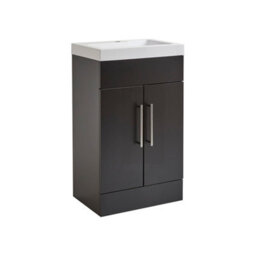 Homestylestore 502mm Black Grey Floorstanding Bathroom Vanity Unit And Chrome T Bar Handle - thumbnail 1