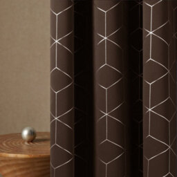Deconovo Blackout Eyelet Curtains, Super Soft Foil Diamond Printed Thermal Insulated Curtains, W46 X L72 Inch, Chocolate, 1 Pair - thumbnail 2