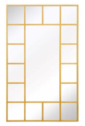 "Mirroroutlet Decorative Fenestra - Gold Modern Wall And Leaner Mirror 71"" X 43"" (180 X 110Cm)" - thumbnail 3