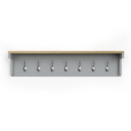Vonhaus Coat Hooks Wall Mounted, Grey Coat Rack With Shelf & 7 Strong Double Hooks, Hallway Organiser With Melamine Wood Effect - thumbnail 9