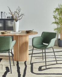 Beliani Set Of 2 Dining Chairs Axtel Fabric Green - thumbnail 2