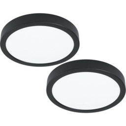 2 Pack Modern Black Led Wall And Ceiling Lights 210mm Round Design 16.5W 3000K - thumbnail 1