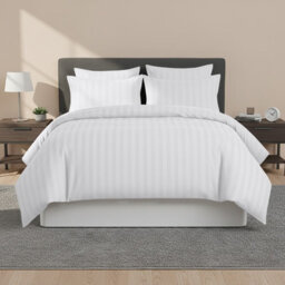 Imperial Rooms Pattern White Double Quilt Cover With Pillow Case Set Bedding Linen Premium Bed Cover Set - thumbnail 1