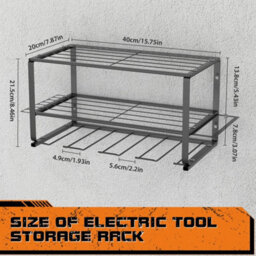 Drill Storage Cordless Drill Rack With Shelf Wall Mounted Garage Drill Holder - thumbnail 2