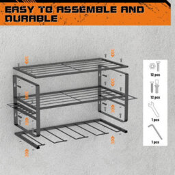 Drill Storage Cordless Drill Rack With Shelf Wall Mounted Garage Drill Holder - thumbnail 3
