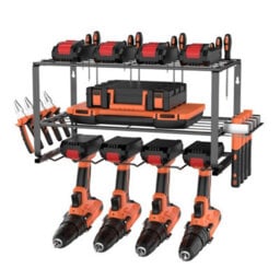 Drill Storage Cordless Drill Rack With Shelf Wall Mounted Garage Drill Holder - thumbnail 5