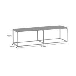 Alice's Garden Sweeek. 140Cm Urban-Style Tv Unit Metal   Industrielle Black 140X40X40 Cm - thumbnail 4