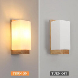 Wooden Wall Lights Indoor E27 Modern Minimalist Design Wall Lamp - thumbnail 7