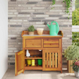 Walplus Garden Cabinet With Drawer With Storage Brown 78 X 36.5 X 78Cm - thumbnail 4