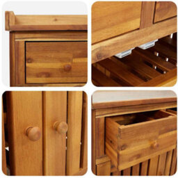 Walplus Garden Cabinet With Drawer With Storage Brown 78 X 36.5 X 78Cm - thumbnail 9