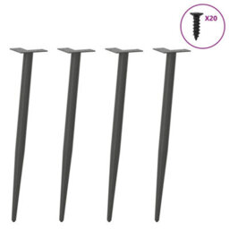 Berkfield Console Table Legs Conical Shape 4 Pcs Anthracite 72-73 Cm Steel - thumbnail 3