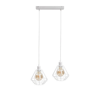 Luminosa Lighting Luminosa Foskal Bar Pendant Ceiling Light White, 50Cm, 2X E27