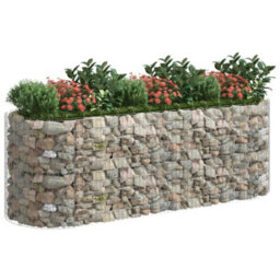 Berkfield Gabion Raised Bed Galvanised Iron 300X100X100 Cm - thumbnail 3
