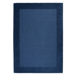 Handmade Luxurious Modern Bordered Blue Plain Easy To Clean Wool Rug For Living Room & Bedroom-160Cm X 230Cm - thumbnail 6