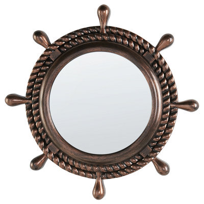 Beliani Wall Mirror Gormaz 46 Cm 46 Cm Brown - image 1