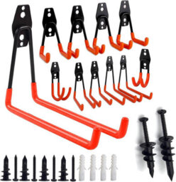 ATEK Steel Garage Storage Hooks,10Pcs.heay Duty Wall Mounted Anti Slip Coating Garage Organisation Hooks - thumbnail 3