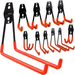 ATEK Steel Garage Storage Hooks,10Pcs.heay Duty Wall Mounted Anti Slip Coating Garage Organisation Hooks - thumbnail 1